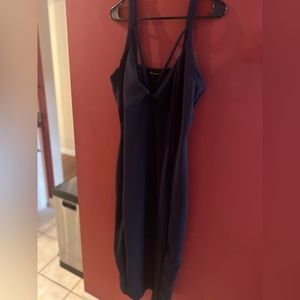 Midnight blue midi bodycon dress